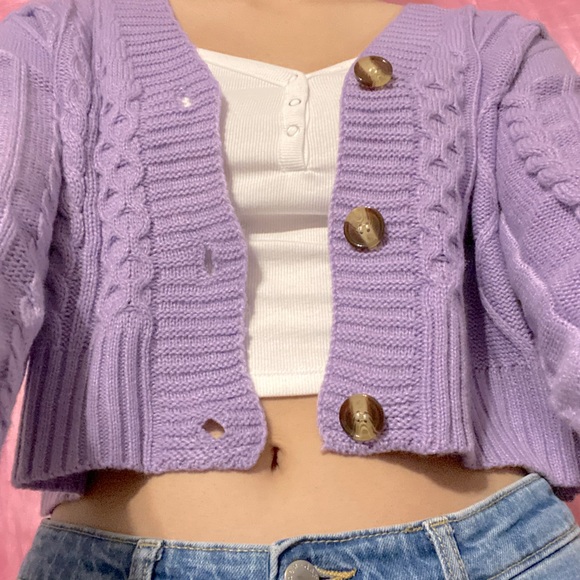 Y2K Purple Button-Up Cardigan - Picture 4 of 4